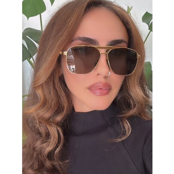 NEW Gucci GG1164S Squared Gold Aviator Unisex Sunglasses - Picture 1 of 10
